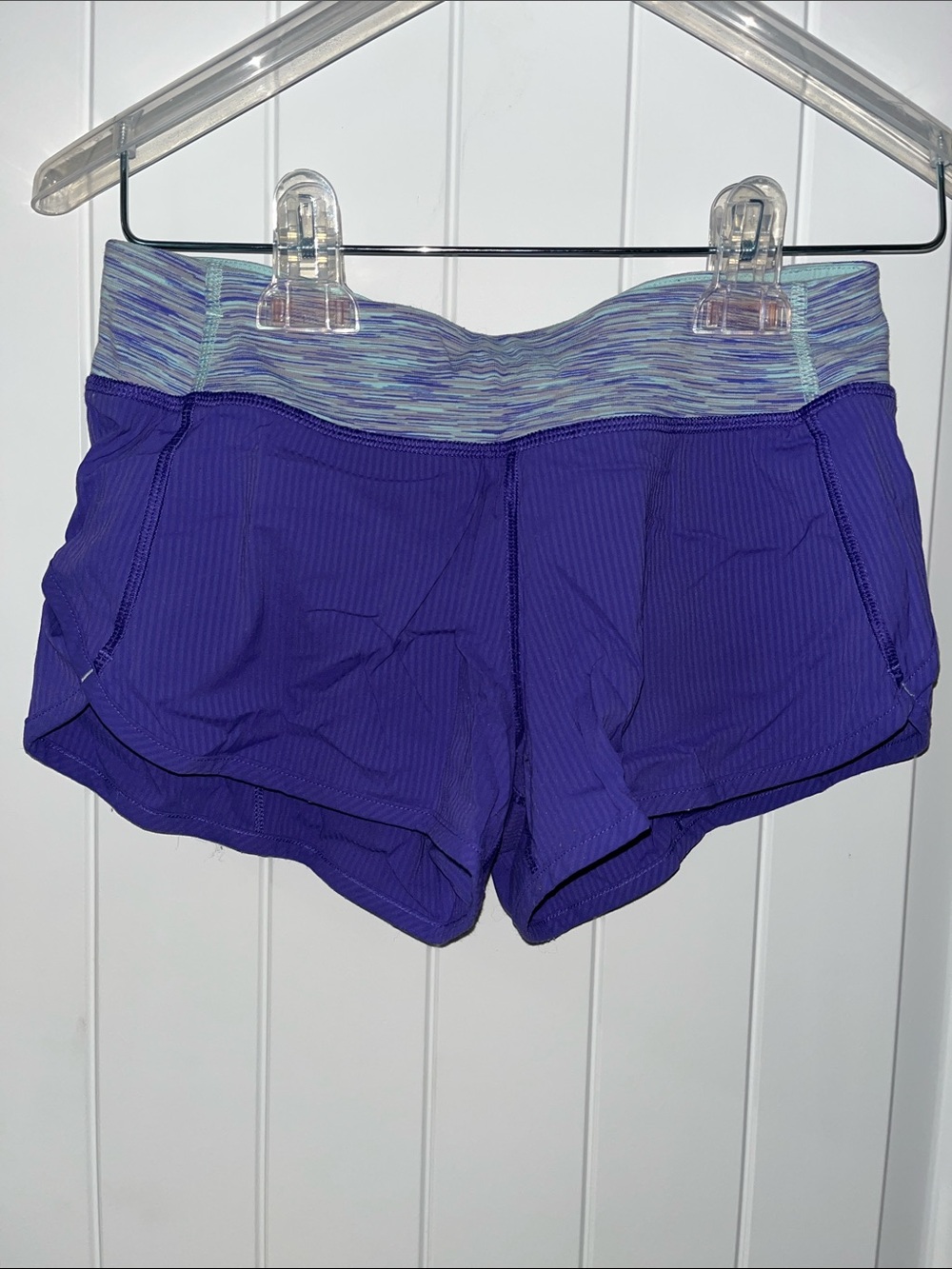 Ivivva Purple Athletic Shorts with Multicolor Heathered Waistband
